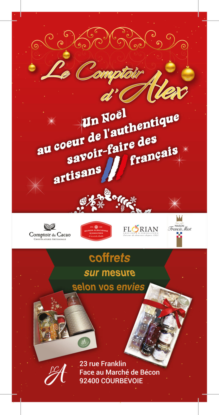 Flyer pour noël magasin de thé et chocolat - vin