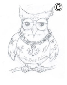 ébauche d'un hibou crayon papier