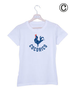 tee-shirt blanc avec marquage de coq